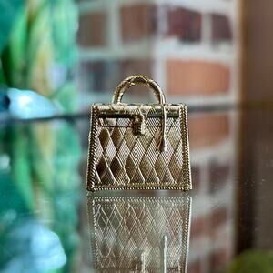 HERMES Gold Curiosite Kelly Guilloche Charm